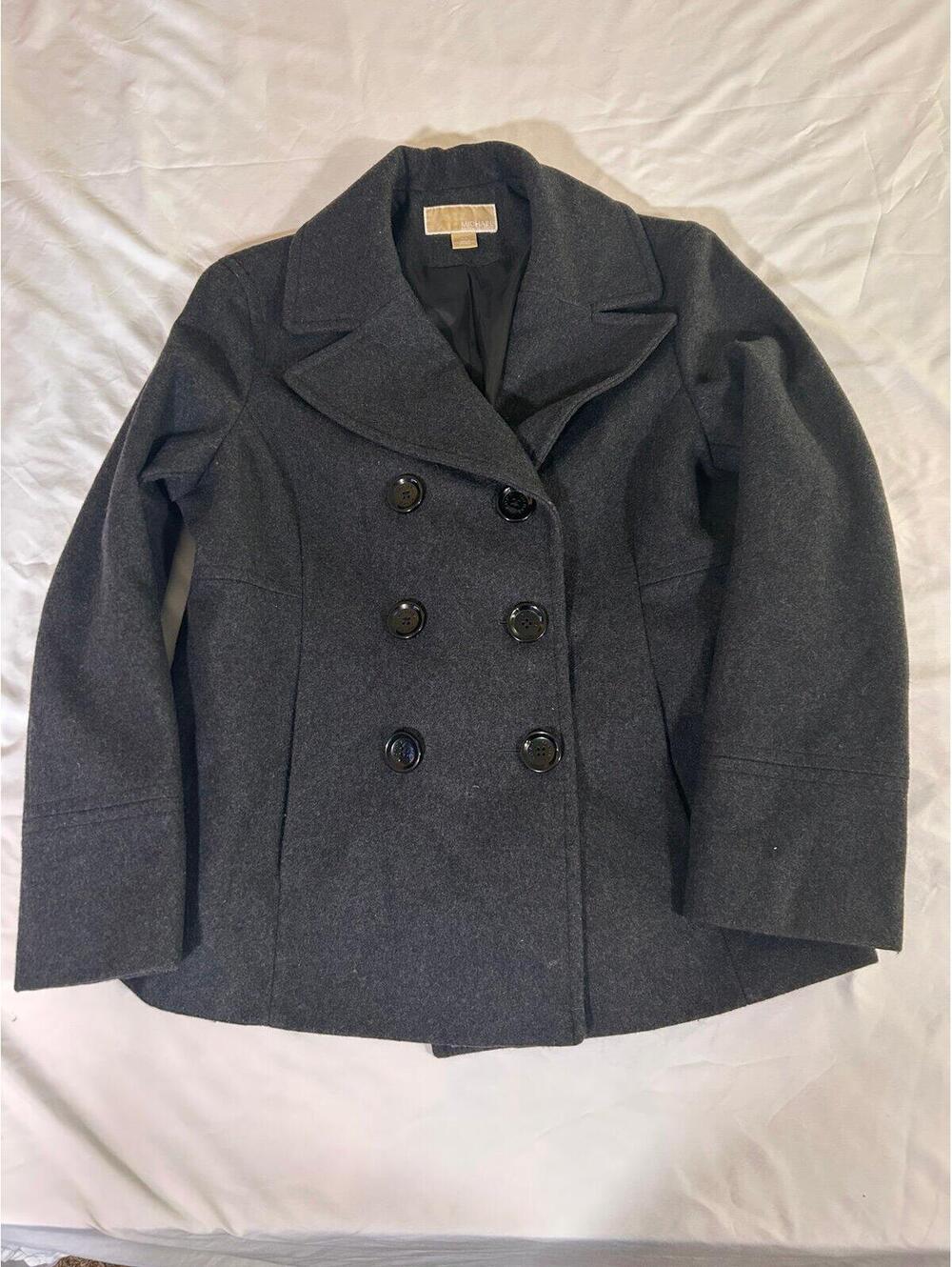 Michael Kors Dark Grey Wool Blend Peacoat Women’s Size Large